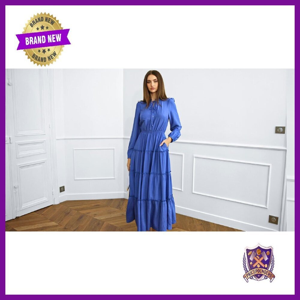Viscose Maxi Dress with Ruffles Tiered A-Line Wedding Guest Fall - Picture 8 of 8